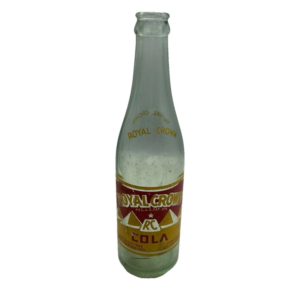 VTG 1930s? Royal Crown RC Cola Bottle 12oz Pyramid Stars Nehi Corp Alexandria LA